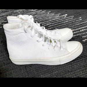 Converse Fly Knit White High Tops